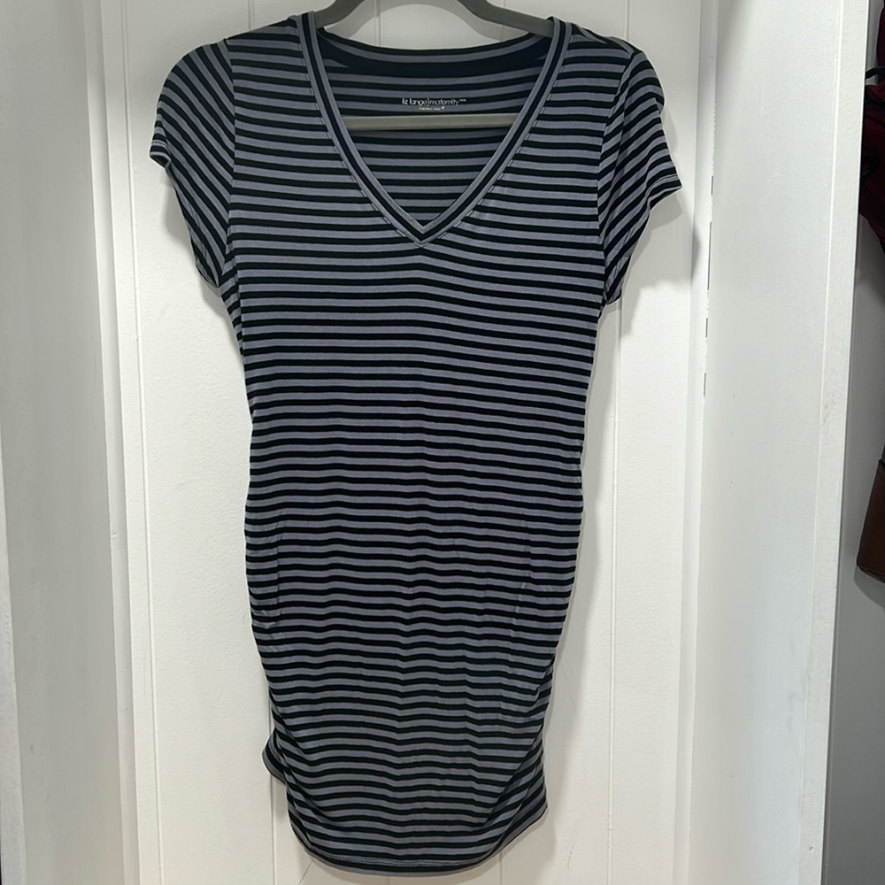 Liz Lange striped maternity v-neck shirt